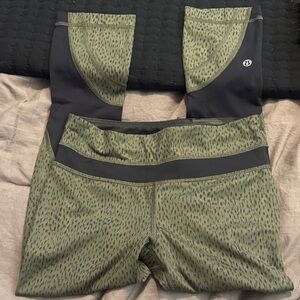 Lululemon Athletica Green Speckled Leggings